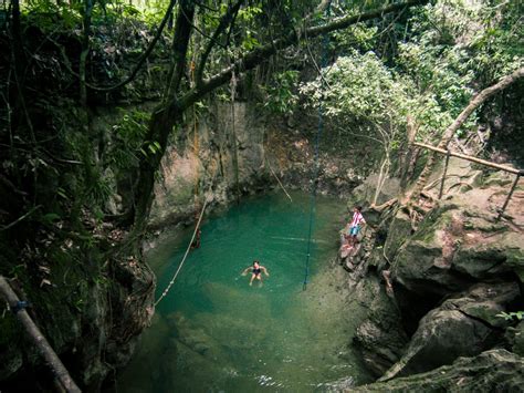 Tayangban Cave and Pool Opposite on Siargao Island.